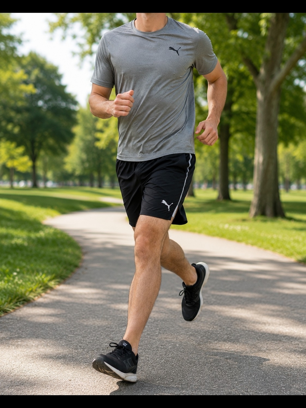 Puma Men's Black Athletic Running Shorts